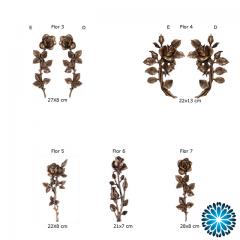 aplicações em metal para campas e jazigos(Sepulturas) flores 