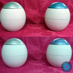 urna cinzas biodegradável branca/azul e cinza