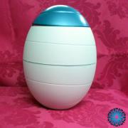 urna de cinzas biodegradavel branca / azul